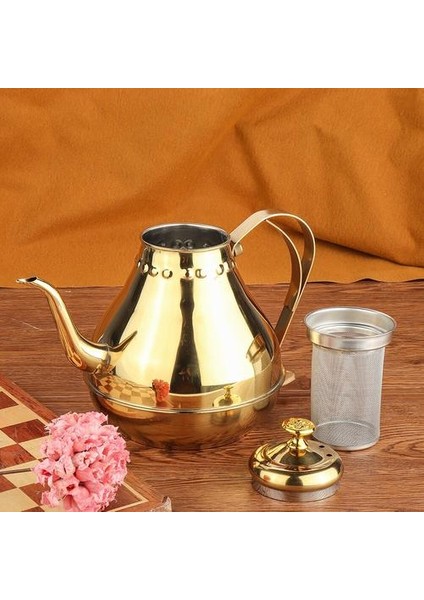 1.2loushold Paslanmaz Çelik Yağ Zeytin Sosu Dispenser Çay Cezve Çaydanlık Su Isıtıcısı Sızdırmaz Konteyner Filtresi ile | Çaydanlıklar (Altın 1.2l Mahkemesi) (Yurt Dışından) modelleri