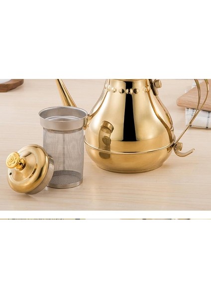 1.2loushold Paslanmaz Çelik Yağ Zeytin Sosu Dispenser Çay Cezve Çaydanlık Su Isıtıcısı Sızdırmaz Konteyner Filtresi ile | Çaydanlıklar (Altın 1.2l Mahkemesi) (Yurt Dışından) indirimleri