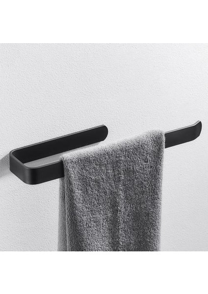 Siyah Duvara Monte Tırnak Ücretsiz Banyo Tuvalet Kağıdı Tutucu Havlu Bar Raf Mutfak Rulo Kağıt Doku Havlu Banyo Aksesuarları | Havlu Barları (Yurt Dışından)