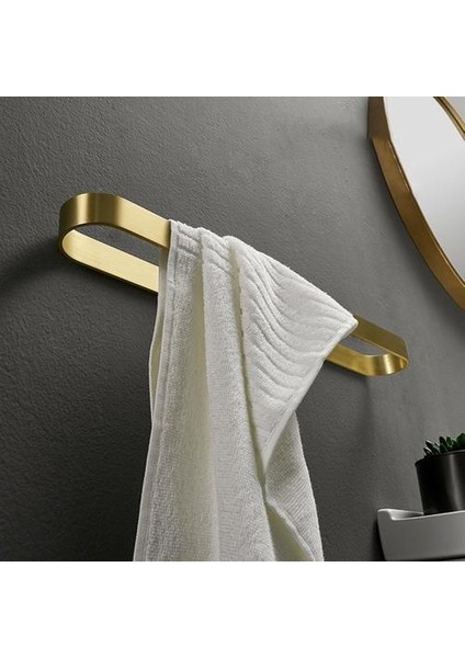 30 cm Alüminyum Banyo Havlu Tutucu Duvara Monte Askı Fırçalanmış Altın Havlu Askısı Depolama Raf Raf Modern Banyo Aksesuarları | Havlu Barları (Yurt Dışından)