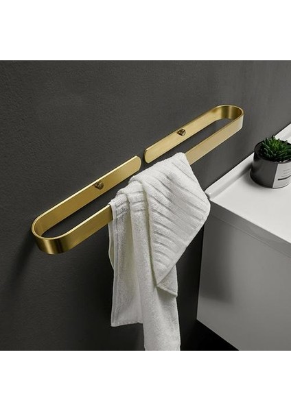 30 cm Alüminyum Banyo Havlu Tutucu Duvara Monte Askı Fırçalanmış Altın Havlu Askısı Depolama Raf Raf Modern Banyo Aksesuarları | Havlu Barları (Yurt Dışından)
