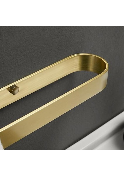 30 cm Alüminyum Banyo Havlu Tutucu Duvara Monte Askı Fırçalanmış Altın Havlu Askısı Depolama Raf Raf Modern Banyo Aksesuarları | Havlu Barları (Yurt Dışından)