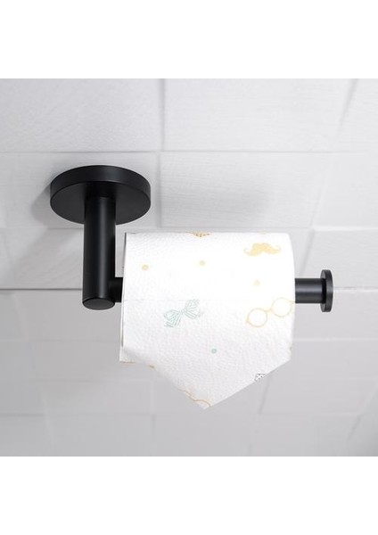 Mat Siyah Paslanmaz Çelik Yuvarlak Duvara Monte El Havlusu Bar Yüzük Tuvalet Kağıdı Tutucu Robe Havlu Kanca Banyo Aksesuarları Kiti | Banyo Donanım Setleri (Yurt Dışından)