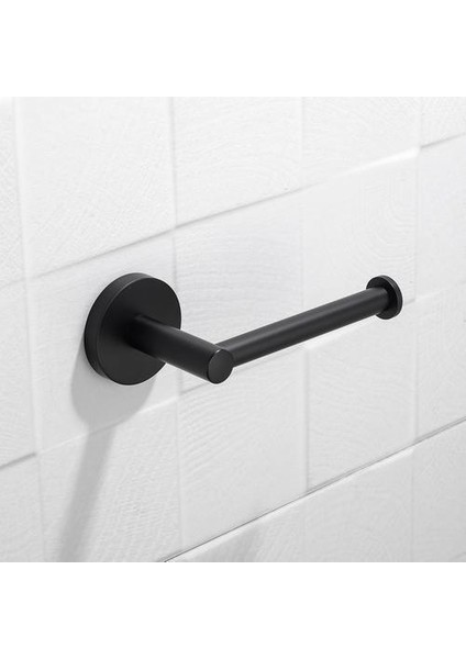 Mat Siyah Paslanmaz Çelik Yuvarlak Duvara Monte El Havlusu Bar Yüzük Tuvalet Kağıdı Tutucu Robe Havlu Kanca Banyo Aksesuarları Kiti | Banyo Donanım Setleri (Yurt Dışından)