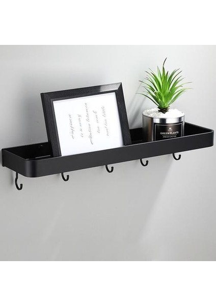 Banyo Rafları Siyah Banyo Duş Raf Alüminyum Duvara Monte Banyo Köşe Raf Havlu Askı Kanca Şampuan Tutucu ile | Banyo Rafları (Yurt Dışından) fırsatları
