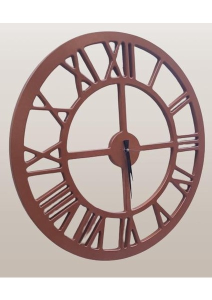 Duvar Saat Ahşap Mdf 60 cm Model Çapında Doğal Renk Kutuda Sevk El Yapım