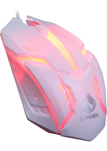 Oyun Kablolu 1600 Dpi Solunan Hafif Bilgisayar Fareleri Oyuncu Masaüstü Dizüstü Bilgisayar Pc Beyaz (Yurt Dışından)