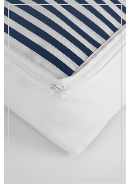 3'lü Set Baza Altı Düzenleyici Büyük Boy Hurç Lacivert Çizgili 70X50X25 cm fırsatları