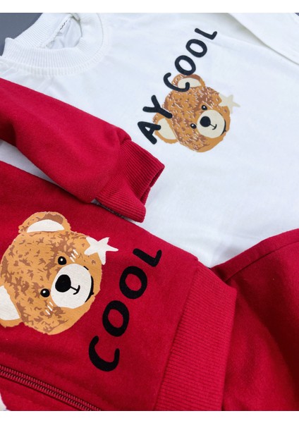 Stay Cool Ayı Baskılı 2 Ip Mevsimlik Erkek Bebek Hırkalı 3 Lü Takım fiyatları