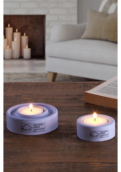 Maison Art Holder 2'li Set Mumluk Tea Light Mumluk Seti Dekoratif Şamdan Mumluk