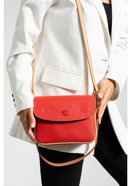 Impolo Pamela Kırmızıtabagofraj Baskı Kadın Omuz ve Çapraz Çanta 18X21 Ebatında
