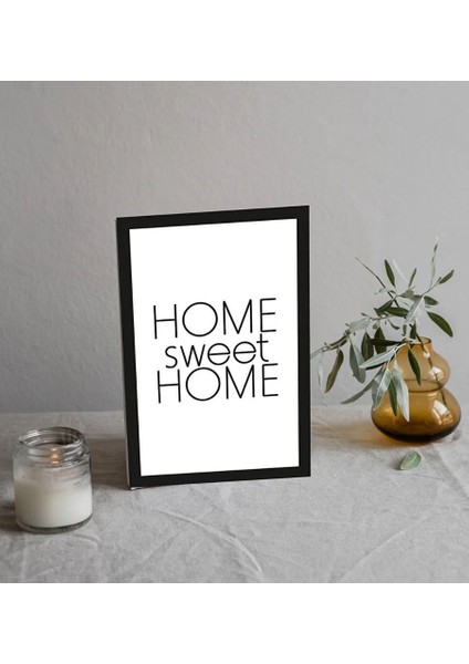 Motto Konsept (Home Sweet Home) Ev, Oturma Odası, Salon, Ofis, Yatak Odası Duvar Mdf Tablo