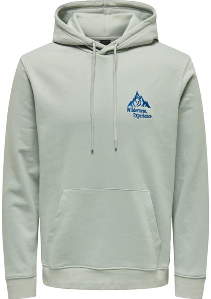 Kapüşon Yaka Mavi Erkek Sweatshırt 22026412_ONSCARL Reg Mountaın Sweat