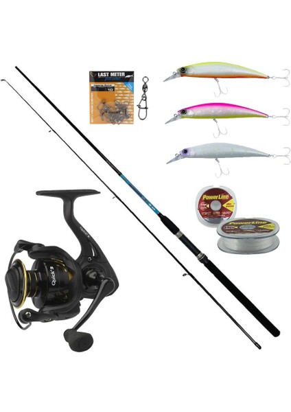 Yekoutdoor Spin Seti Okuma G-Power Spin 9' 270CM 7-35 gr 2 Parça Spin Kamışı-Dam Quick 3 4000 Fd 9+1 Bb Olta Makinesi