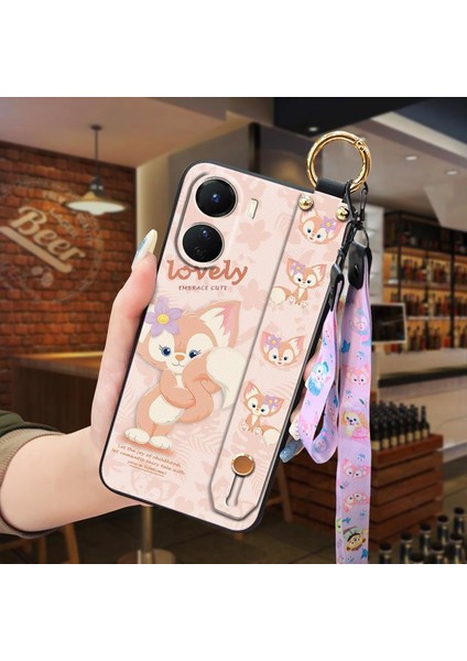 Telefon Kılıfı Vivo Y16 4G/Y35 5G/Y53T Kordon Bileklikli Karikatür Telefon Kılıfı (Yurt Dışından)
