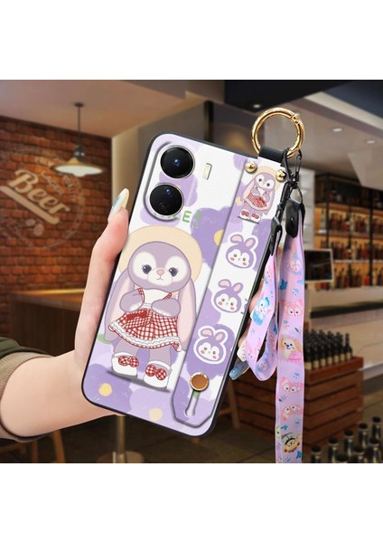 Telefon Kılıfı Vivo Y16 4G/Y35 5G/Y53T Kordon Bileklikli Karikatür Telefon Kılıfı (Yurt Dışından)