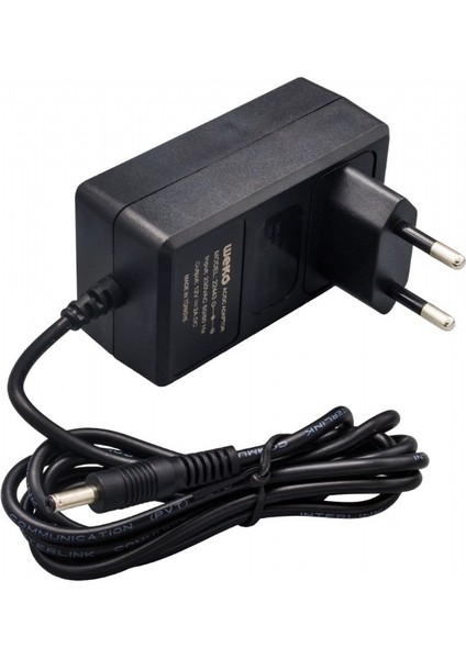 12 Volt - 2 Amper 2.5*0.7 Uçlu Yerli Üretim Plastik Kasa Priz Tipi Adaptör Adaptör Siyah