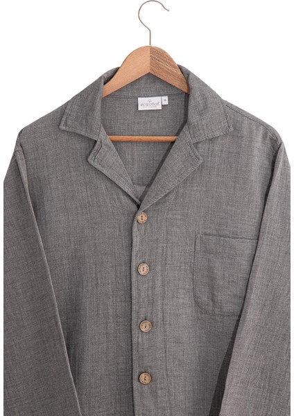 Melsa Erkek Pijama Takımı %100 Organik Pamuk Müslin Antrasit fiyatları