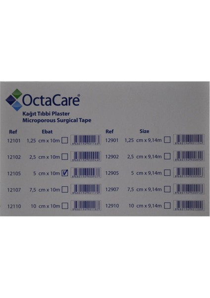 Octacare Hastane Tipi Kağıt Flaster 5 cm x 10 M - 6 Adet modelleri