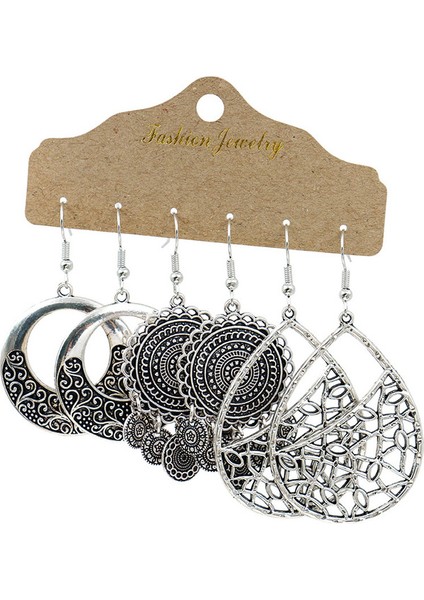 20937-5 Vintage Büyük Yuvarlak Renkli Boncuklu Küpe Seti Kadınlar Için Etnik Boho Püskül Tüy Uzun Dreamcatcher Damla Küpe Takı (Yurt Dışından)