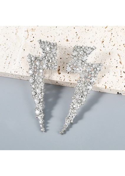 EH10901JS 2022 Trendy Abartılı Metal Taklidi Yıldırım Saplama Küpe Kadınlar Için Basit Avrupa Tarzı Geometrik Küpe Parti Takı (Yurt Dışından) indirimleri