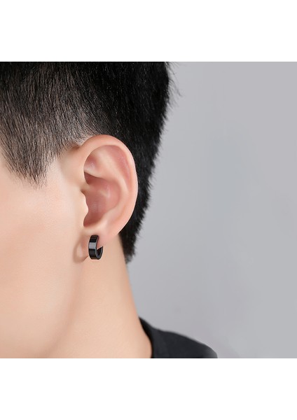 E2440BA Sohot Unisex Paslanmaz Çelik Punk Adam Siyah Damla Küpe Geometri Üçgen Yıldız Çapraz Balık Aşk Tüy Parti Çoklu Gotik (Yurt Dışından)