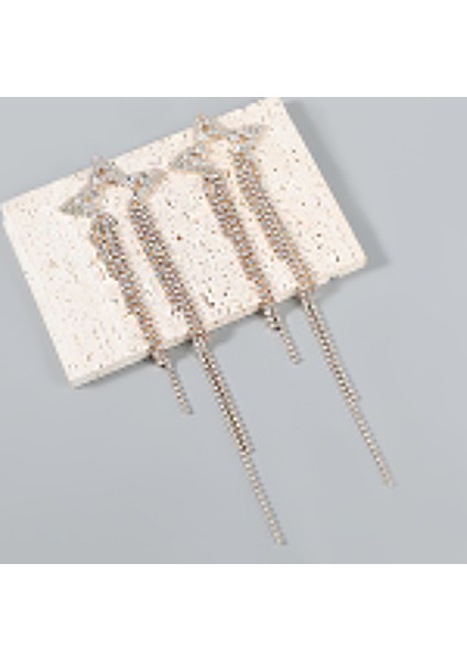 EH14852JS Yeni Rhinestone Uzun Püskül Küpe Dökümlü Kadın Küpe Akşam Yemeği Parti Düğün Aksesuarları Moda Küpe Lüks Takı (Yurt Dışından)