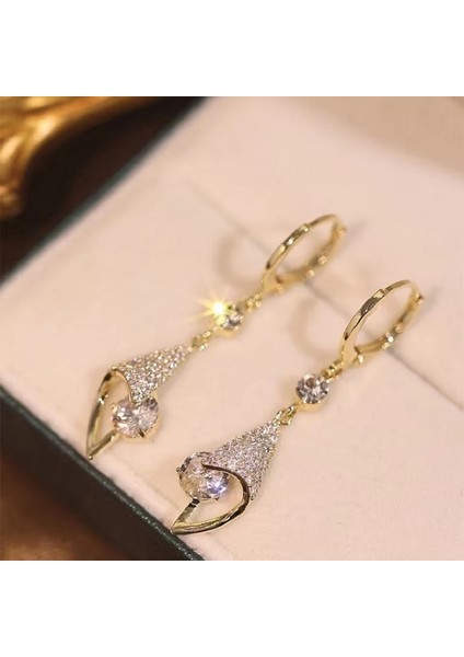 ED384 Yeni Üç Boyutlu Tam Taklidi Altın Küpe Kadın Lüks Kişilik Moda Küpe Düğün Takı Doğum Günü Hediyeleri (Yurt Dışından)