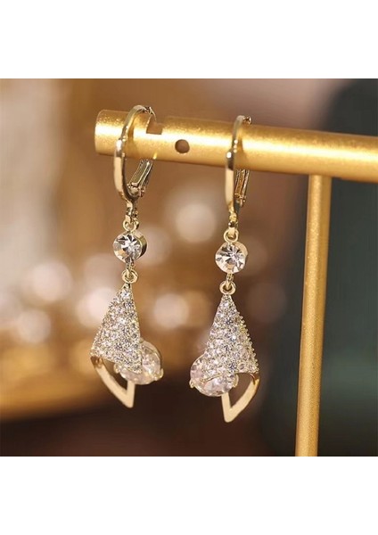 ED384 Yeni Üç Boyutlu Tam Taklidi Altın Küpe Kadın Lüks Kişilik Moda Küpe Düğün Takı Doğum Günü Hediyeleri (Yurt Dışından)