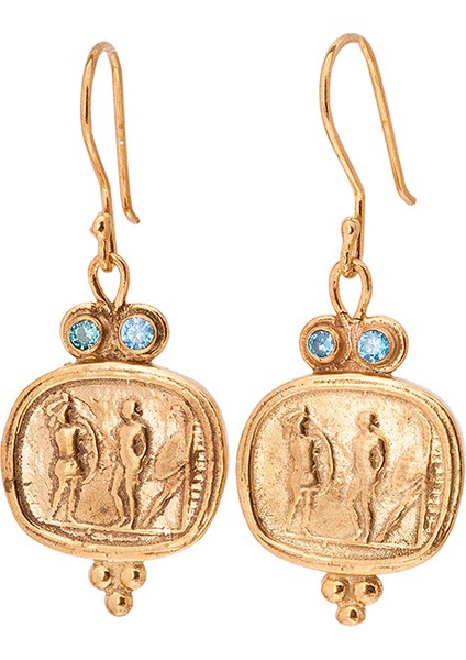 Antik Roma Para Altın Kaplama Otantik Kadın Küpe