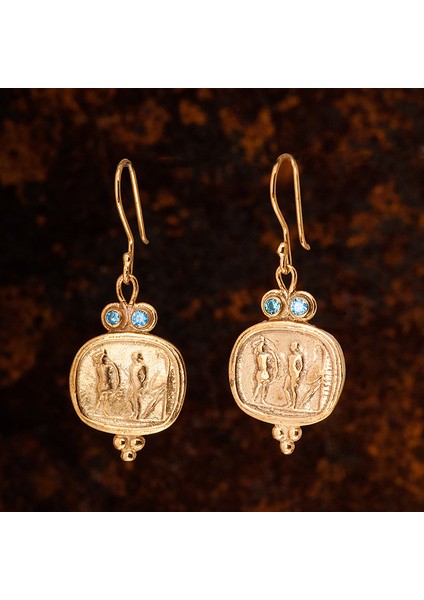 Antik Roma Para Altın Kaplama Otantik Kadın Küpe fiyatları