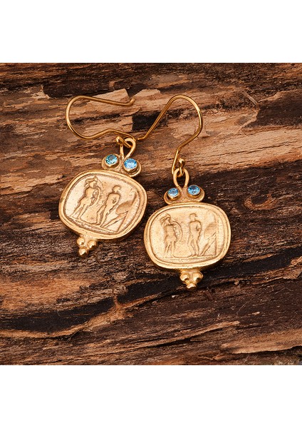 Antik Roma Para Altın Kaplama Otantik Kadın Küpe modelleri