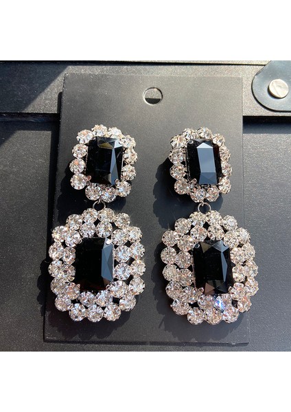 EH13451YS Jıjıawenhua Yeni Trend Köpüklü Büyük Rhinestone Kolye Kadın Küpe Akşam Yemeği Takı Bildirimi Moda Aksesuarları (Yurt Dışından)