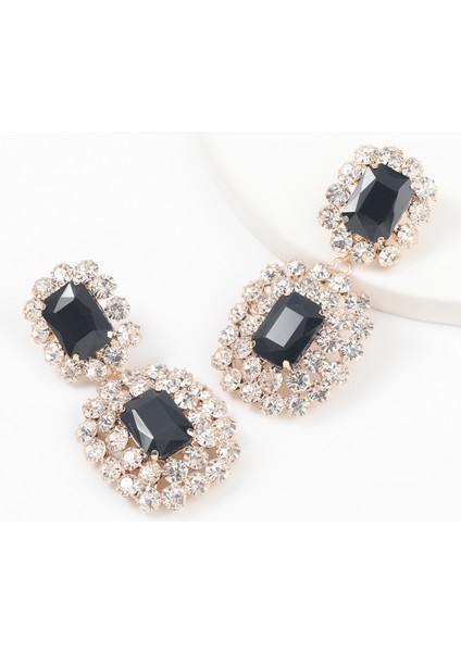 EH13451YS Jıjıawenhua Yeni Trend Köpüklü Büyük Rhinestone Kolye Kadın Küpe Akşam Yemeği Takı Bildirimi Moda Aksesuarları (Yurt Dışından) modelleri