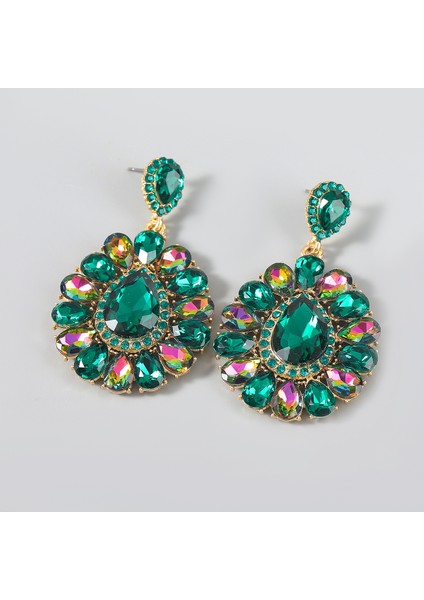 EH14546LVS Yeni Koleksiyon Yeşil Rhinestone Sarkan Kadınlar Için Küpe Akşam Yemeği Düğün Aksesuarları Moda Lüks Bildirimi Takı (Yurt Dışından) modelleri