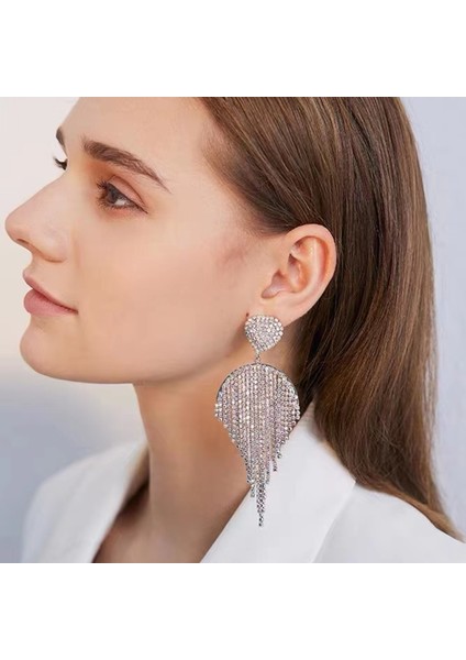 EH15708YS Yeni Rhinestone Uzun Püskül Küpe Dökümlü Kadın Küpe Akşam Yemeği Parti Düğün Aksesuarları Moda Küpe Lüks Takı (Yurt Dışından) indirimleri