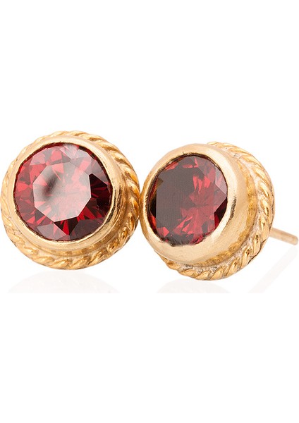 Yakut Taşlı Otantik Kadın Küpe