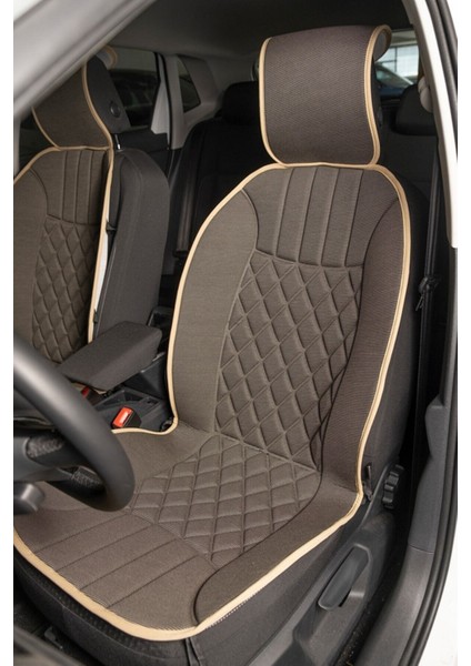 Renault Megane 4 Uyumlu Oto Koltuk Minderi Elegance Model Ön 2'li Set Koyu Bej Fs