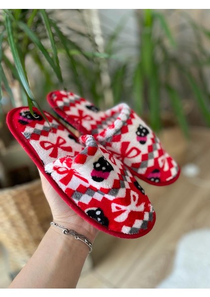 Kadın Kışlık Kedi Kurdela Desenli Terlik Ev Terliği fiyatları