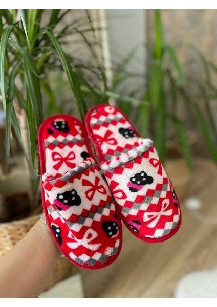 Kadın Kışlık Kedi Kurdela Desenli Terlik Ev Terliği fırsatları
