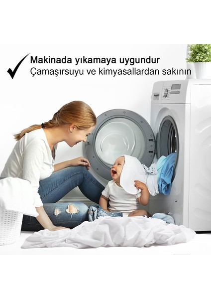 %100 Pamuklu Full Kenar Fitted Sıvı Geçirmez Bebek, Kreş Anaokulu Alezi ve Çocuk Yatak Koruyucu Alez 70x140