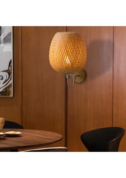 Rattan Bambu Ight Armatür Boho Vintage Amp L Için (Yurt Dışından) indirimleri