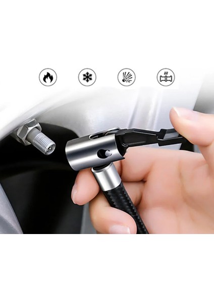 12V Fenerli Kompresör Araç Lastik Şişirme Pompası Araba Bisiklet Motor Için Taşınabilir Göstergeli