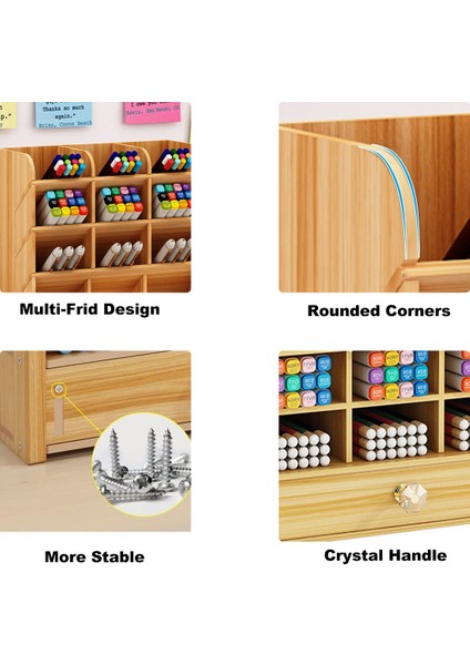 Çekmeceli Ahşap Kalem Düzenleyici - Kendin Yap Masa Düzenleyici Caddy (Yurt Dışından) modelleri
