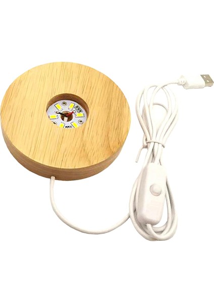 LED Lambası Tabanı, Ahşap Işıklar USB Powered Taban Standı 3D C 10 Cm Sışı (Yurt Dışından)