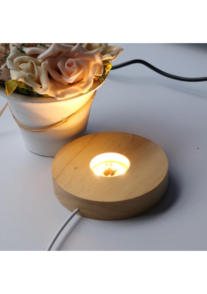 LED Lambası Tabanı, Ahşap Işıklar USB Powered Taban Standı 3D C 10 Cm Sışı (Yurt Dışından) fırsatları