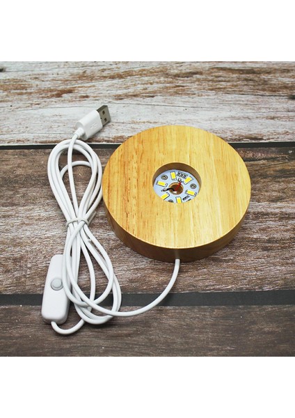 LED Lambası Tabanı, Ahşap Işıklar USB Destekli 3D 100 Mm1 C 10 Cm Işık Için Taban Standı (Yurt Dışından)