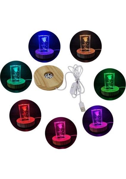 LED Işışhir Tabanı Ahşap Işıklı Taban Standı Yuvarlak Lambası Tabanı C 10 Cm (Yurt Dışından) fiyatları