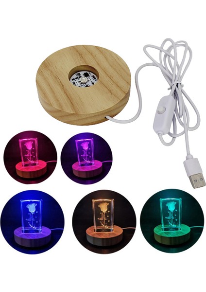 LED Işışhir Tabanı Ahşap Işıklı Taban Standı Yuvarlak Lambası Tabanı C 10 Cm (Yurt Dışından) fırsatları