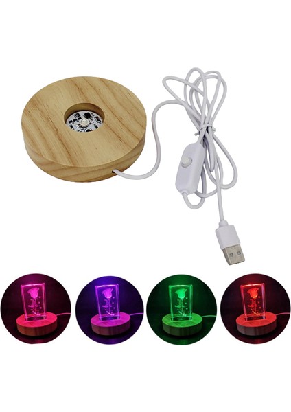 LED Işışhir Tabanı Ahşap Işıklı Taban Standı Yuvarlak Lambası Tabanı C 10 Cm (Yurt Dışından) indirimleri